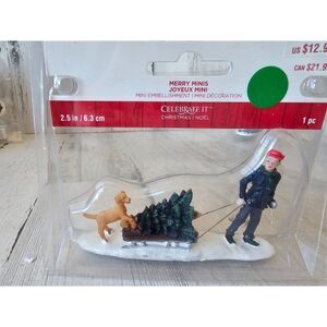 Celebrate it Merry Minis dog sled people village accessory